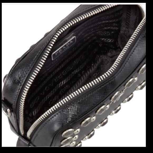 *PRADA* Bijoux Crystal Studded *Mini* Saffiano Patent Crossbody - Picture 9 of 12
